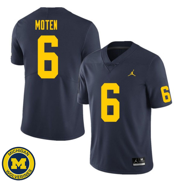 Men Michigan Wolverines #6 R.J. Moten Navy NCAA Football Jersey